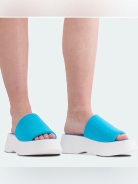 L’Intervalle Liu blue platform sides Size 39 8.5 womens mule sandals Beachy